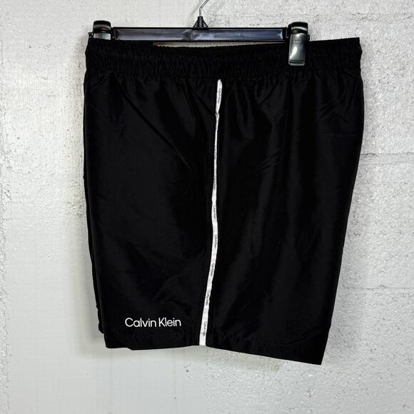 Calvin Klein Men's side Logo tape Volleyball, swim trunk Black XXL - Picture 1 of 8